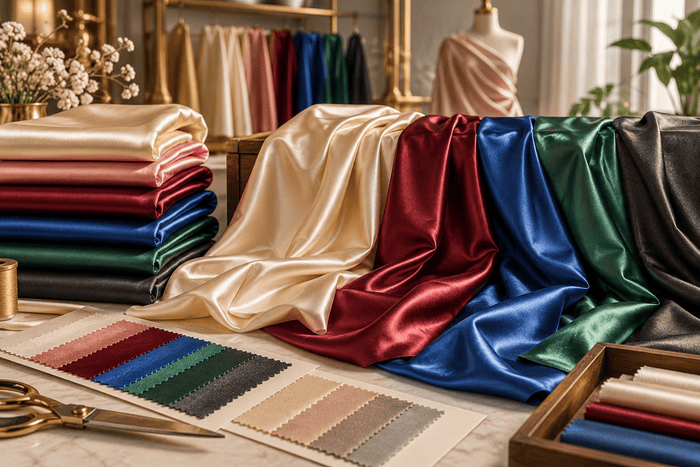 Types of Satin Fabric Wholesale: Satin Lycra, Korean, Crepe & Cupro Compared