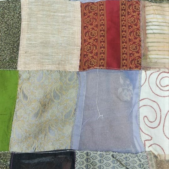 Multi Patchwork Silk Woven Fabric