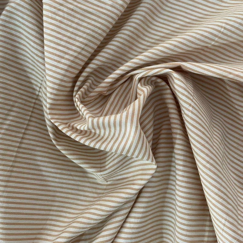Beige & White Stripe on Cotton Fabric OSCP116