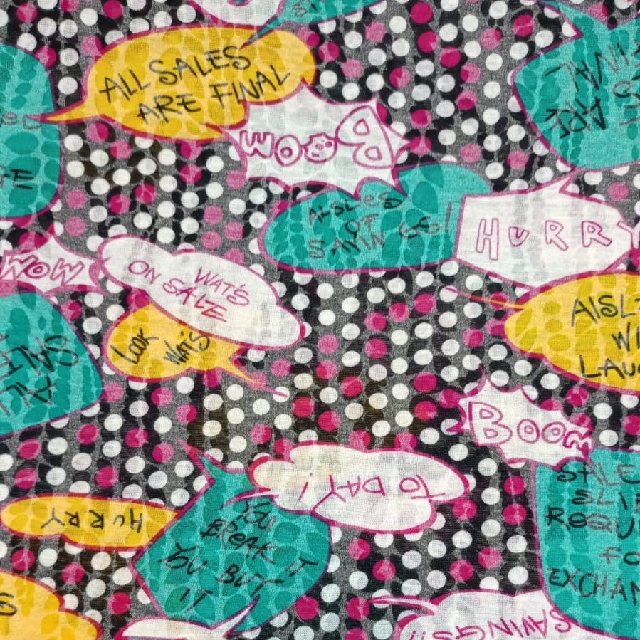 Chat Pop Print On Cotton Knitted CKPS08