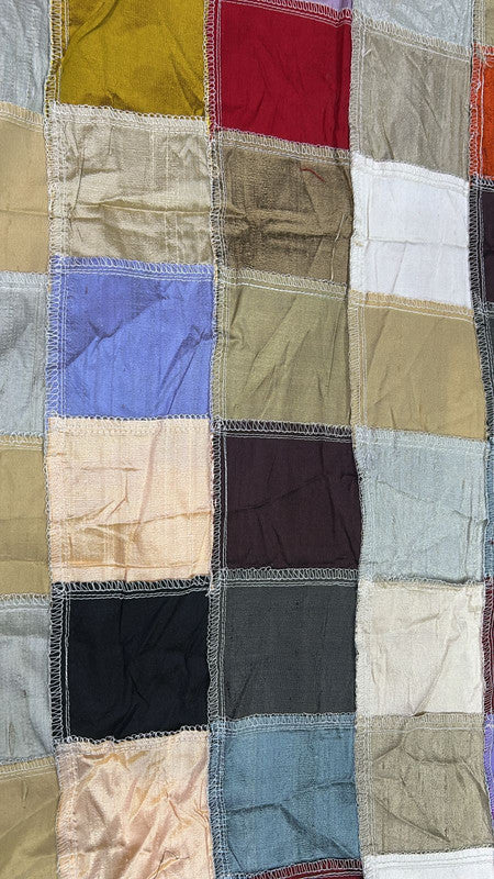 Patch Work Raw Silk Yarn Dyed Fabric SFDS81