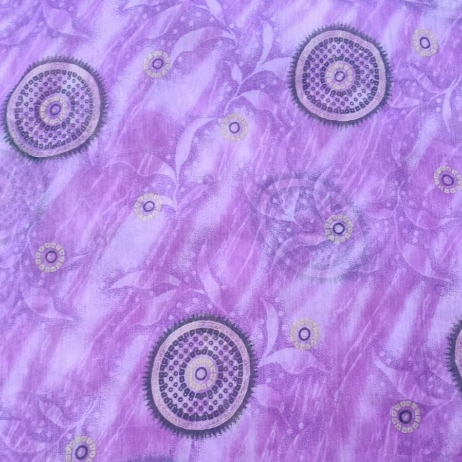Voilet Base Chakra Print On Poly Chiffon PCPS27