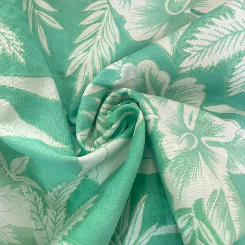 Cotton Corduroy Green Base Flower OSCP150