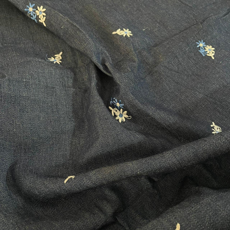 Cotton Denim Embroidered Fabric OSCP231