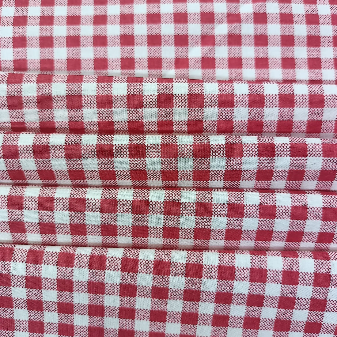 Cotton Red & White Check Y/D Fabric CCYD27