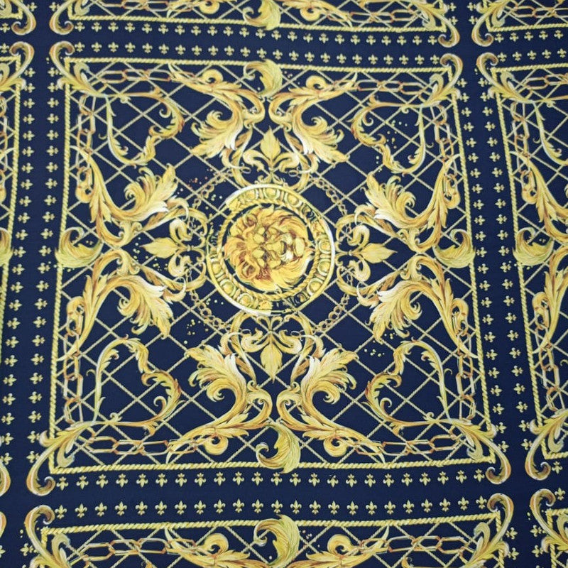 Golden Tiger Pannel Print On Korean Satin KSPS131