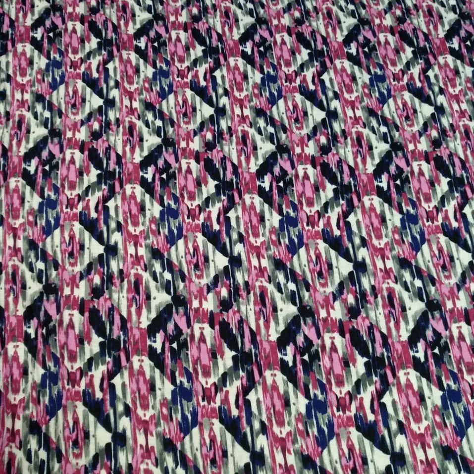 Lattice Art Print On Viscose Knitted VKPS09