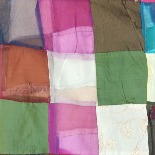 Multicolor Patchwork Silk Woven Fabric1