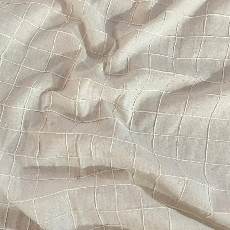 Cotton Embroidered Check Fabric OSCP337