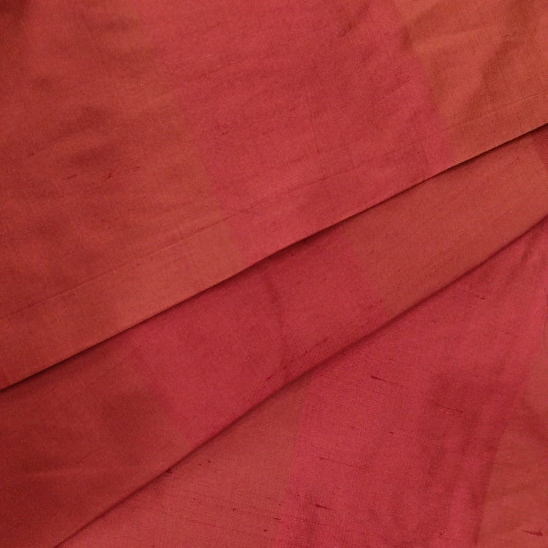 Dupion Silk -Red-Stripes