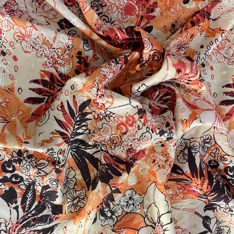 Embroidered Print on Cotton Fabric OSCP83