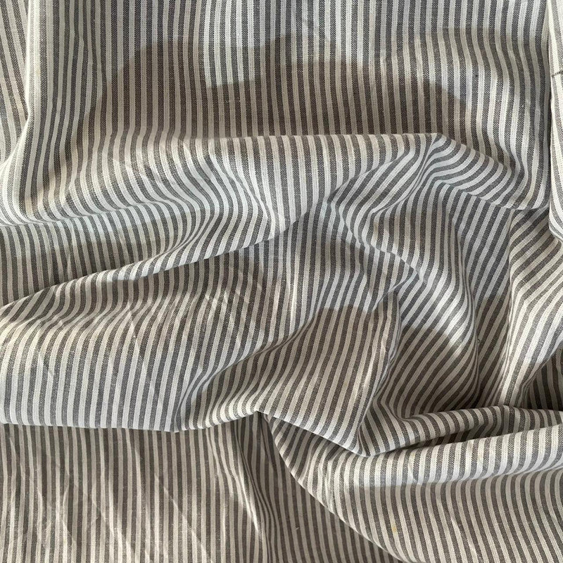 Grey & White Stripe On Cotton Fabric OSCP89