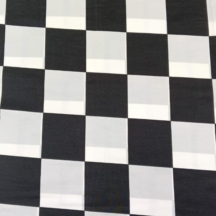 Big Checks Print On Sandwash Crepe SCPS02