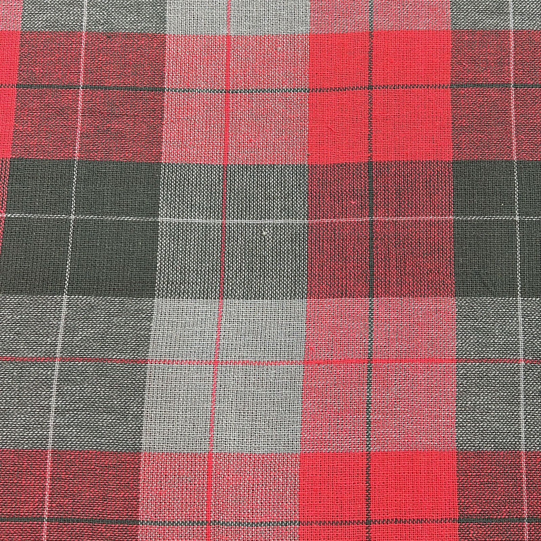 Cotton Red & Grey Check Y/D Fabric CCYD36