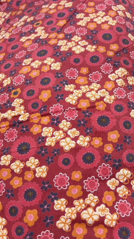 Red Base Flowers Print On Cordura Missoni Fabric SFDS125