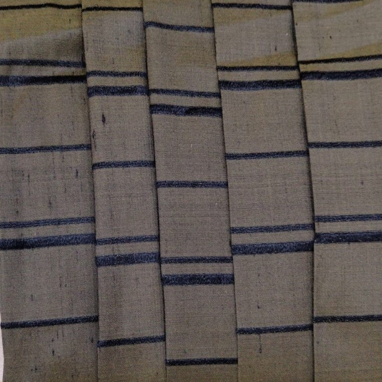 Dupion Silk -Brown & Black-Stripes