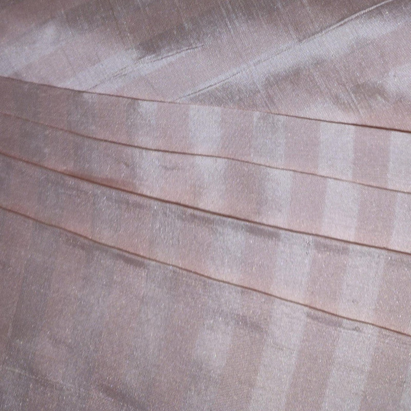 Dupion Silk -Pink & White-Stripes