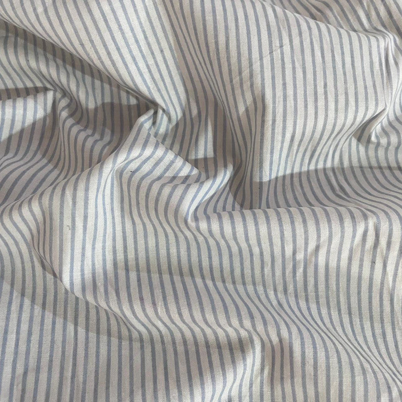 Blue & White Stripe Cotton Fabric OSCP378