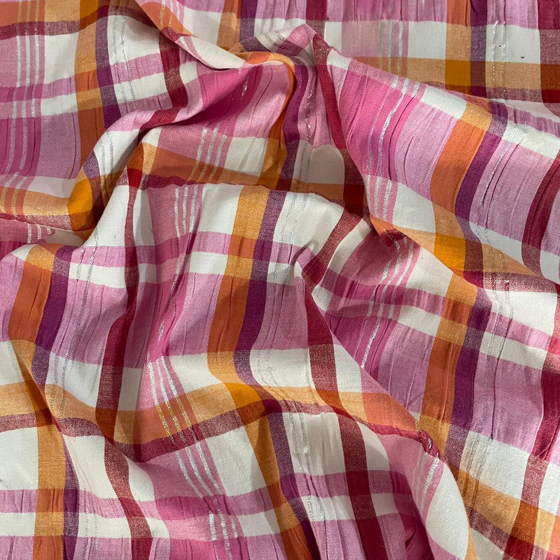 Cotton Check With Lurex Fabric OSCP325