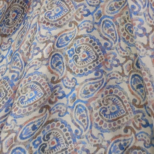 Indigo Paisley Print On Parsi Boski PBPS03