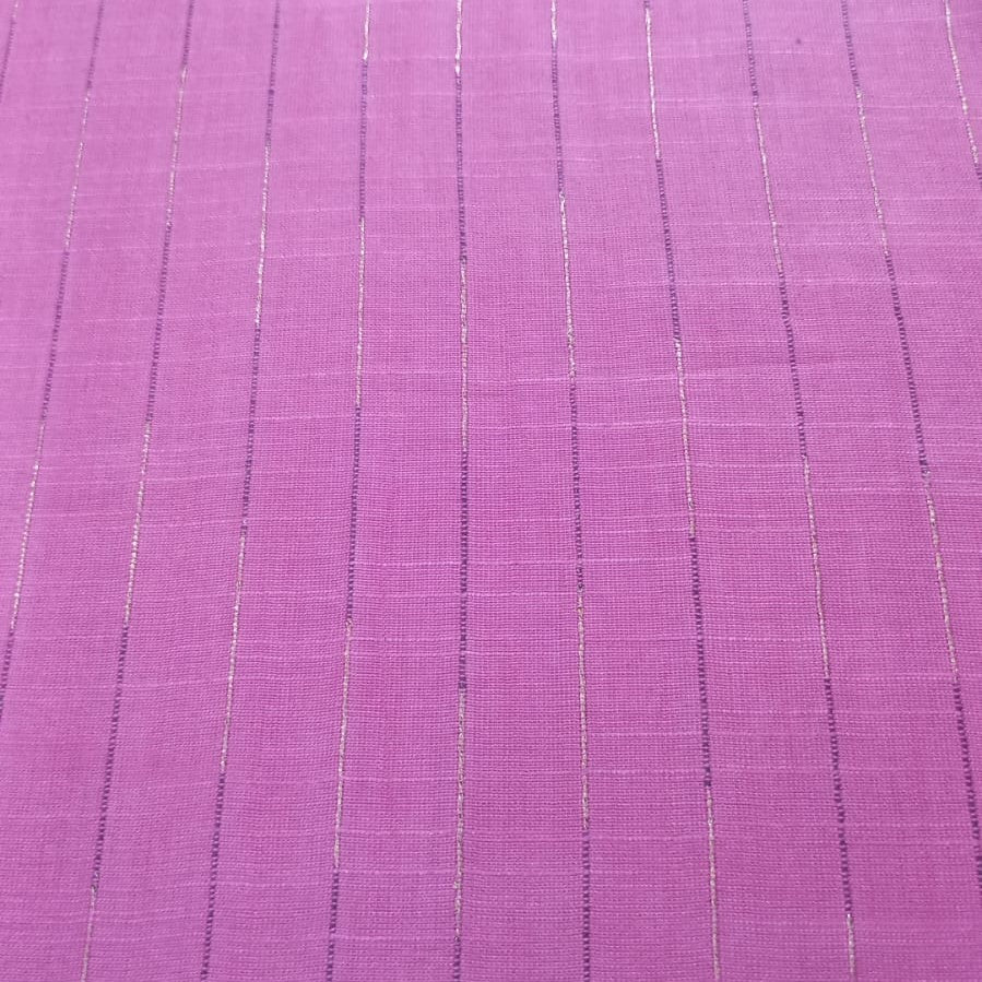 Matka Silk Cotton Lurex Stripes Dyed Fabric MSCS15