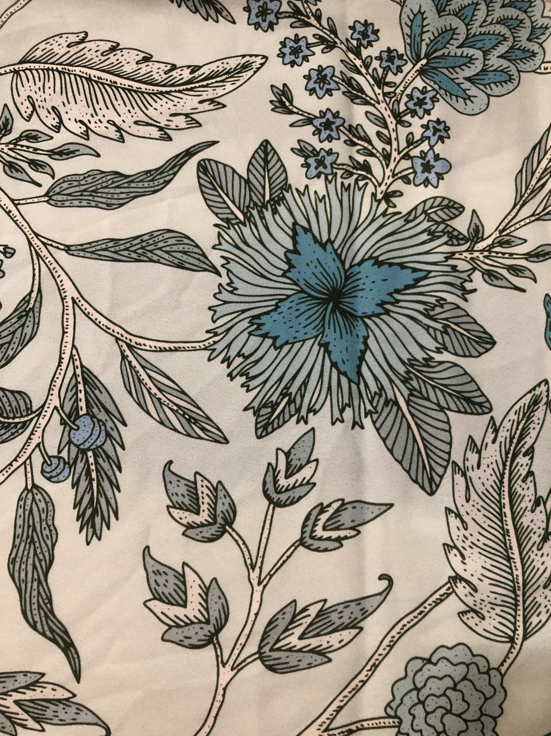 White Base Floral Print On Royal Georgette RGPB42