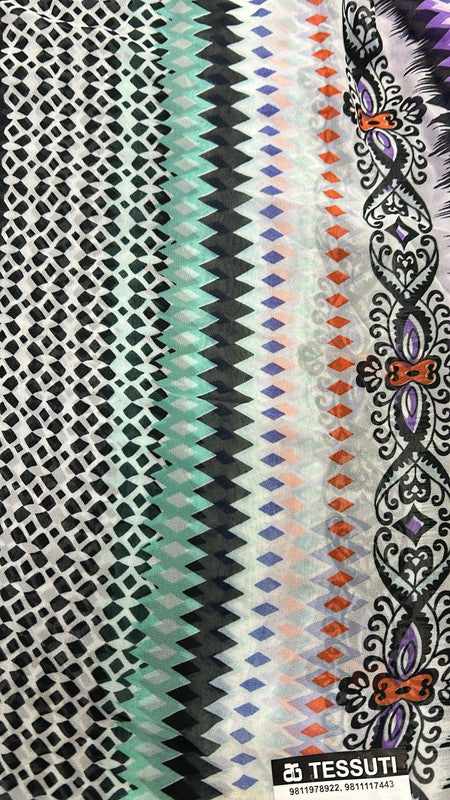 Crimp Georggette Print Fabric SFDS99