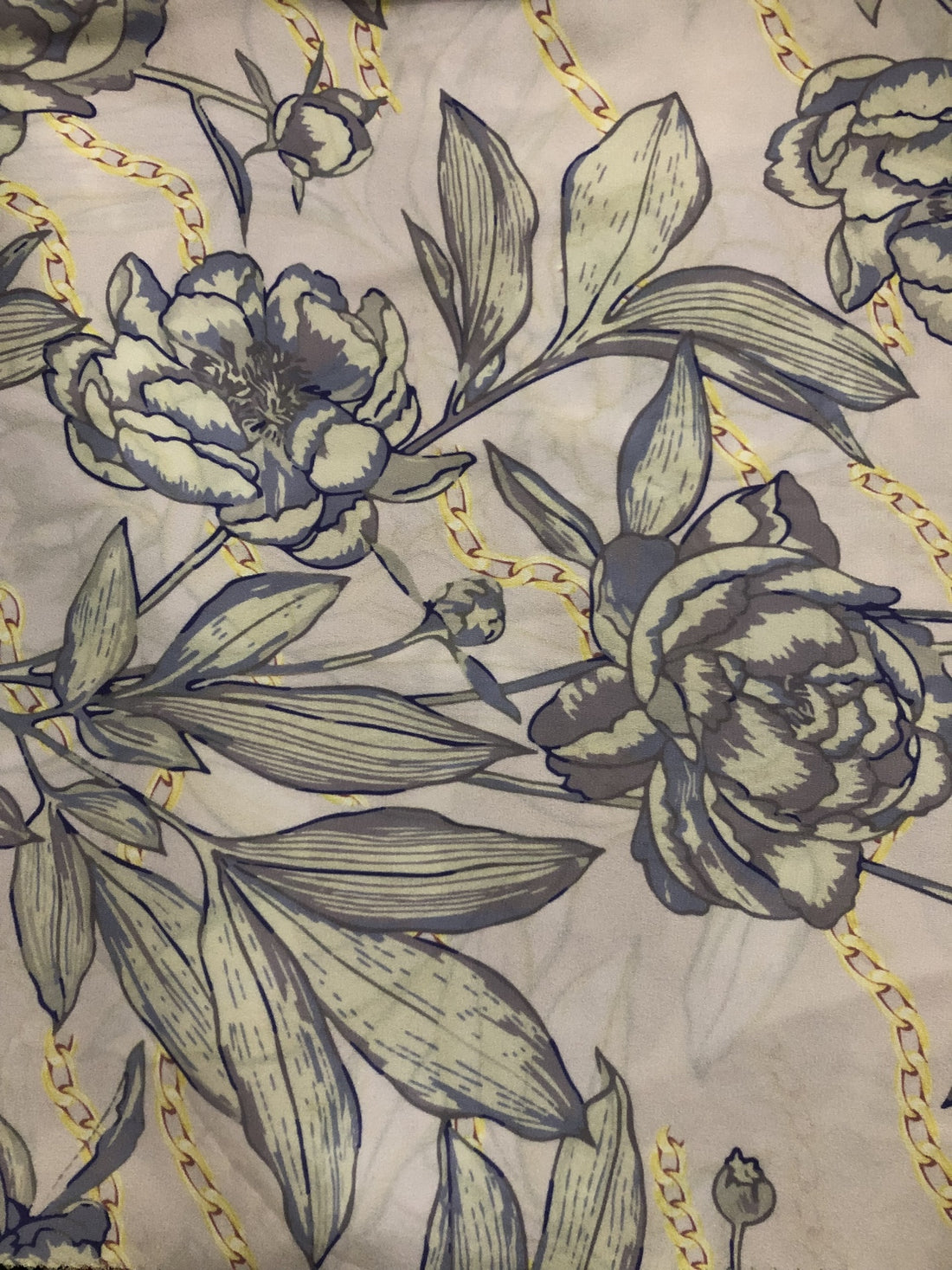 Lavender Rose Print On Royal Georgette RGPB43