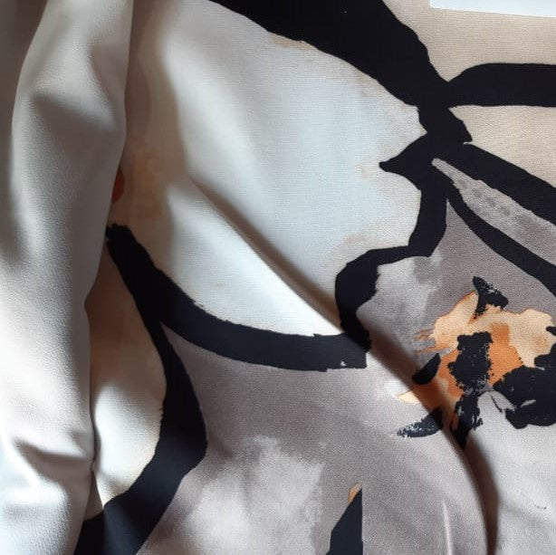 Bloomingdales( Monotone) Print On Banana Crepe-BCPS7