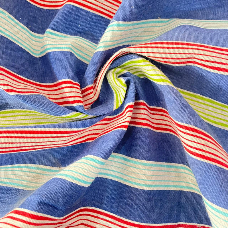 Cotton Canvas Stripe Print Fabric OSCP188