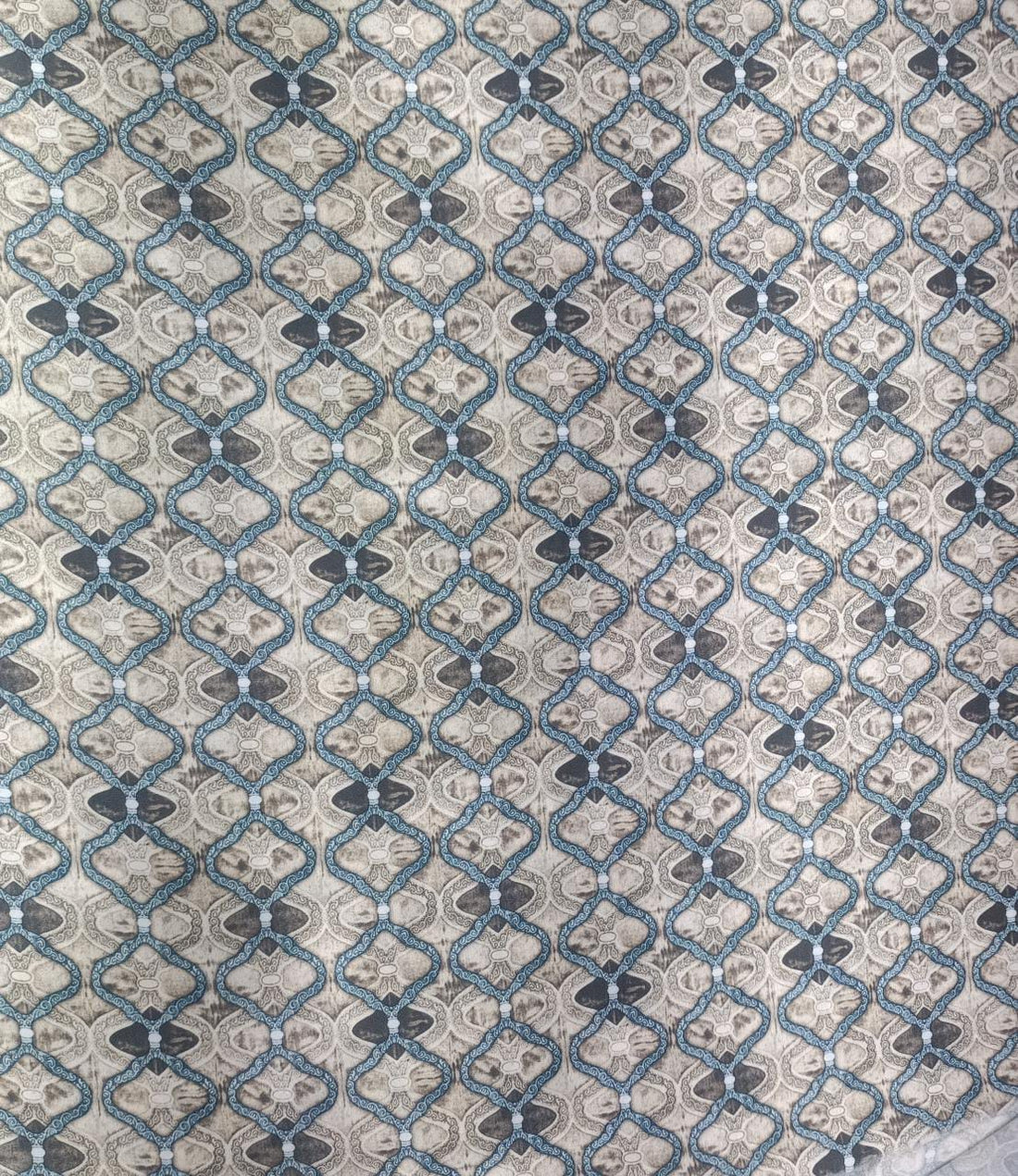 Ogee Silver Print On Royal Georgette RGPB86