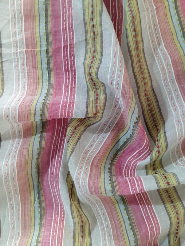 Multicolor stripe on cotton fabric OSCP43