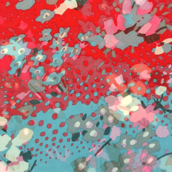 Tropical Mist Art Print On Silk Chiffon-SCPS132