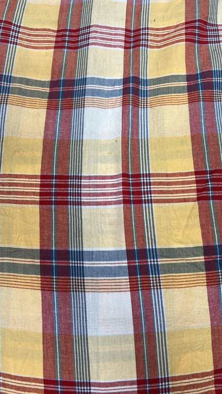 Cotton Yellow Check Big Yarn Dyed Fabric SFDS120