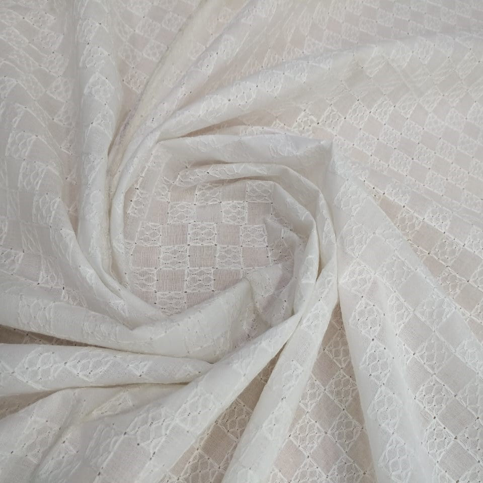 White Cotton Schiffli Embroidery#38