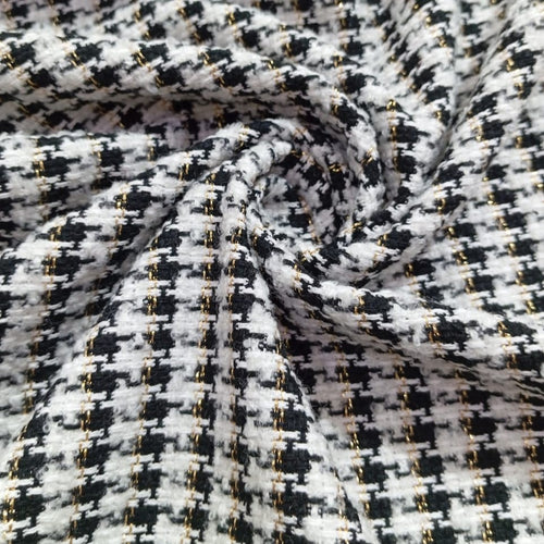 AGT-HNL-81 (White Black Gold Lurex Line) Tweed