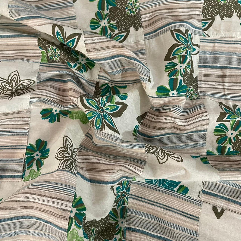 Patchwork Flower & Stripe Fabric OSCP416