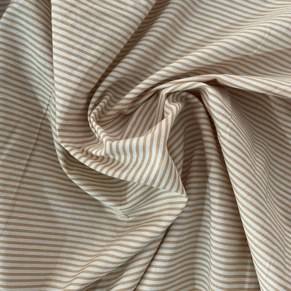 Beige & White Stripe on Cotton Fabric OSCP116