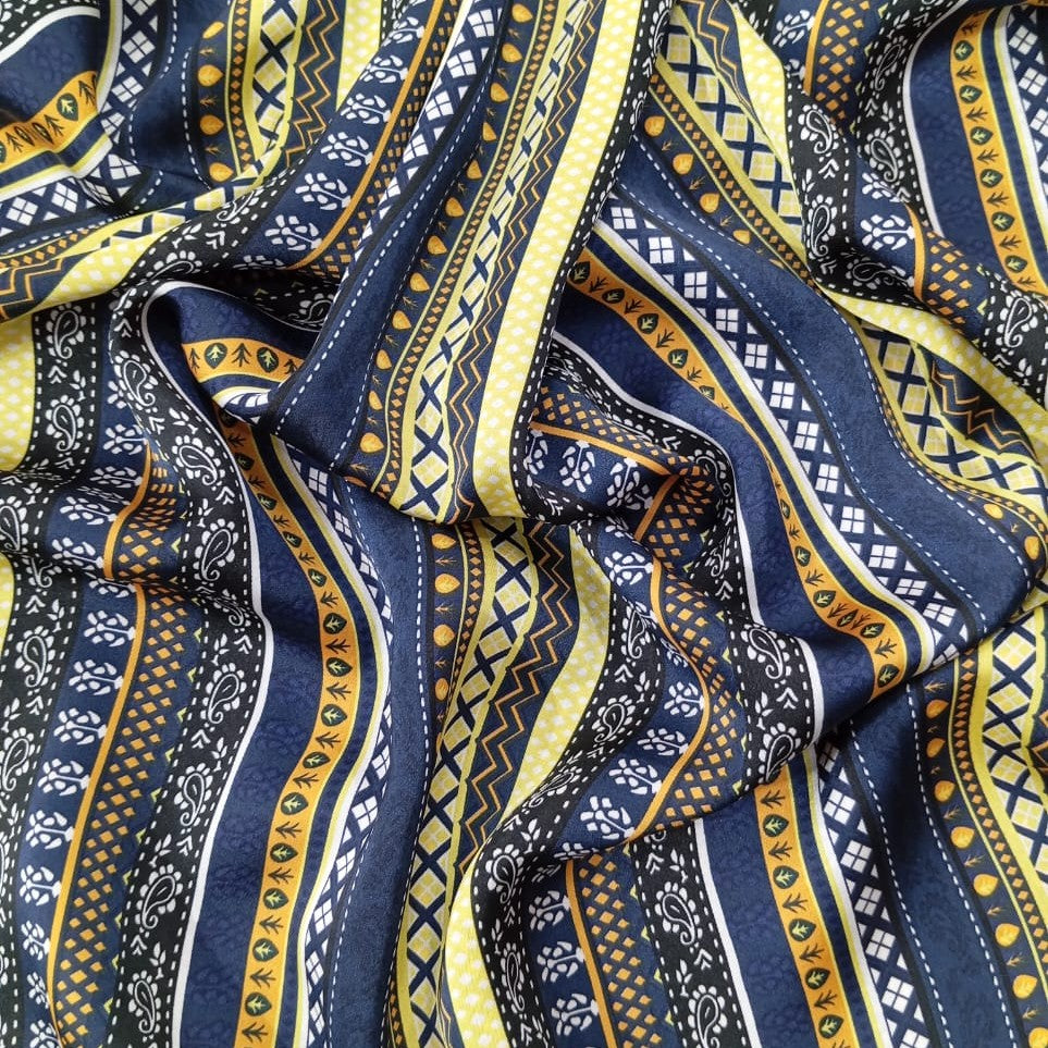 Bohemian Print On Korean Satin KSPS29