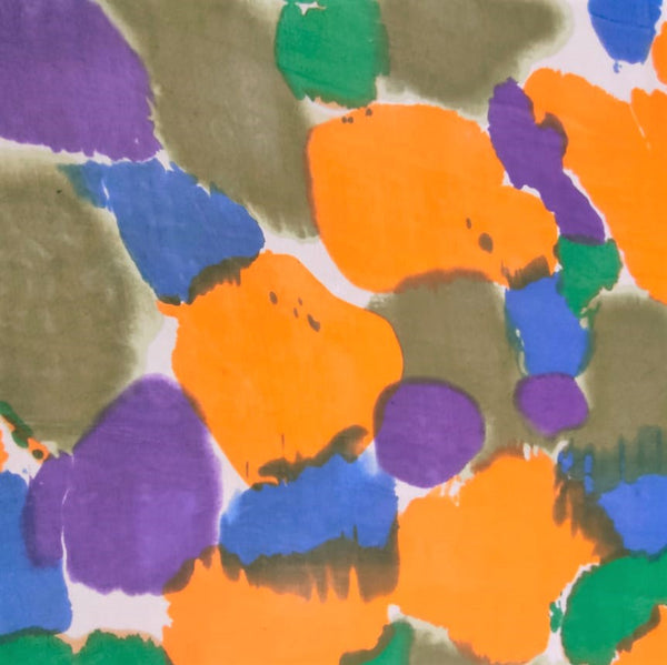 Multi Colour Spots Print On Silk Chiffon-SCPS172