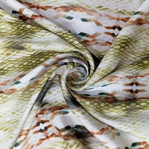 Brown Snake Skin Print On Twill Satin (PA03C#1) TSPS40