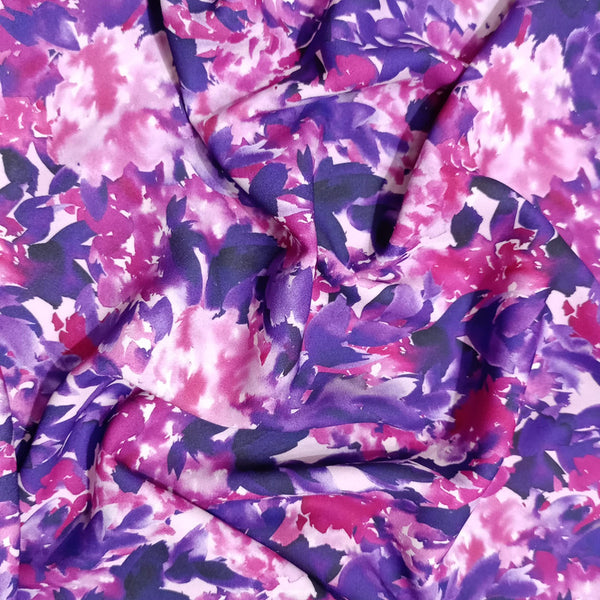 Voilet Floral Print On Royal Georgette RGPB51