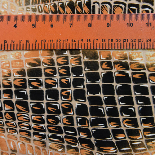 Black & Brown Skin Print On Silk Satin Burnout