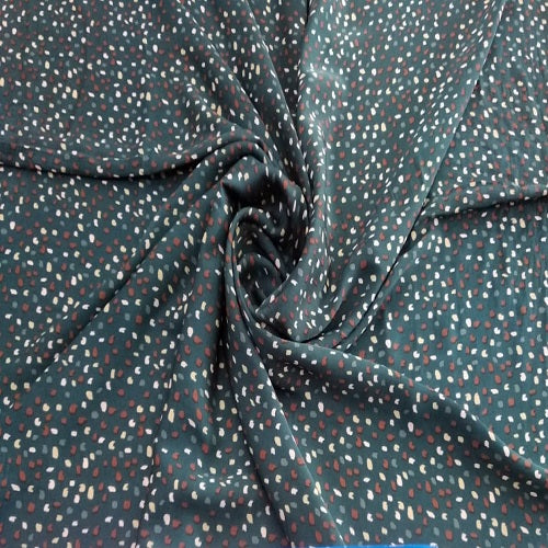 Dancing Dots (Green) Print On Twill Satin TSPS07