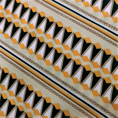 Chevron Yellow Print On Twill Satin TSPS13