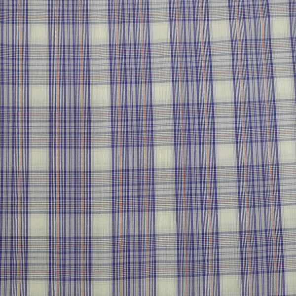 Cotton Lurex Blue & White Check Y/D Fabrics CLYD01