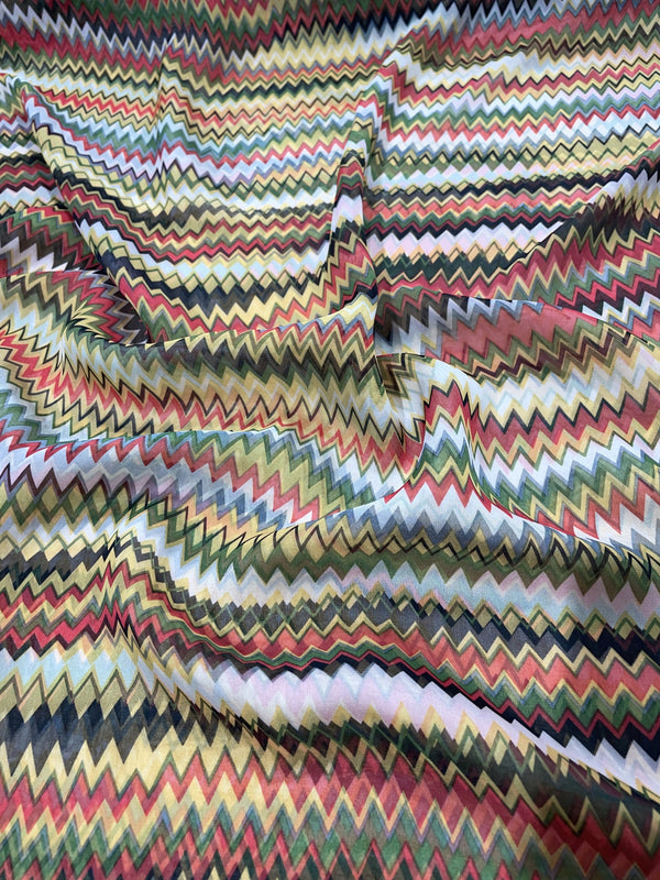Zig Zag Print On Flat Chiffon FCPS115