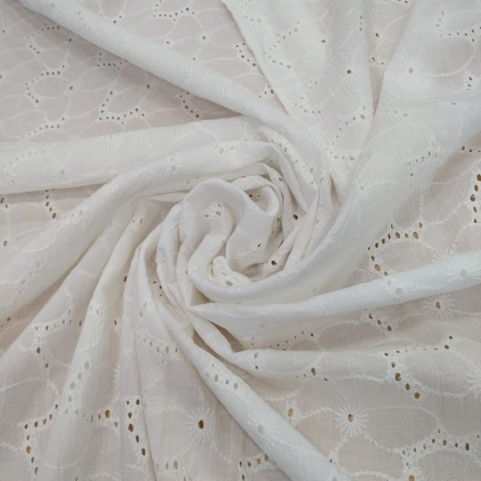 White Cotton Schiffli Embroidery#28