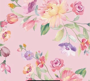 Pink Base Floral Print On Royal Georgette-RGPA50