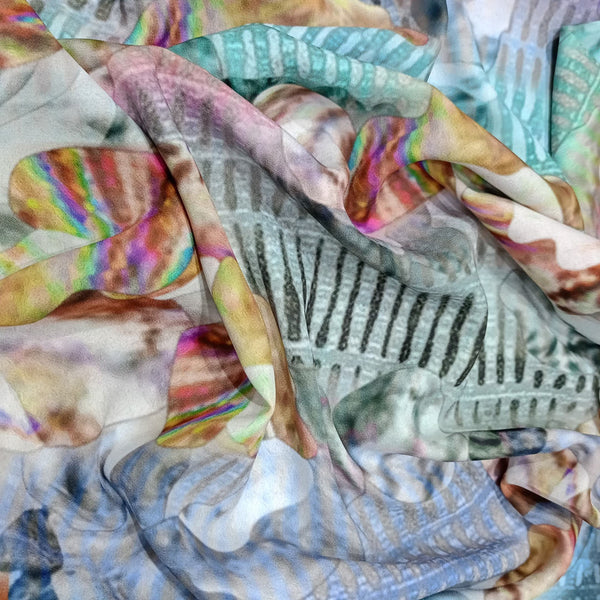 Tropical Escape Print On Royal Georgette RGPS18